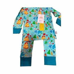 Colorful Kids Pajama Set with Fun Prints Moana Inspired Bamboo